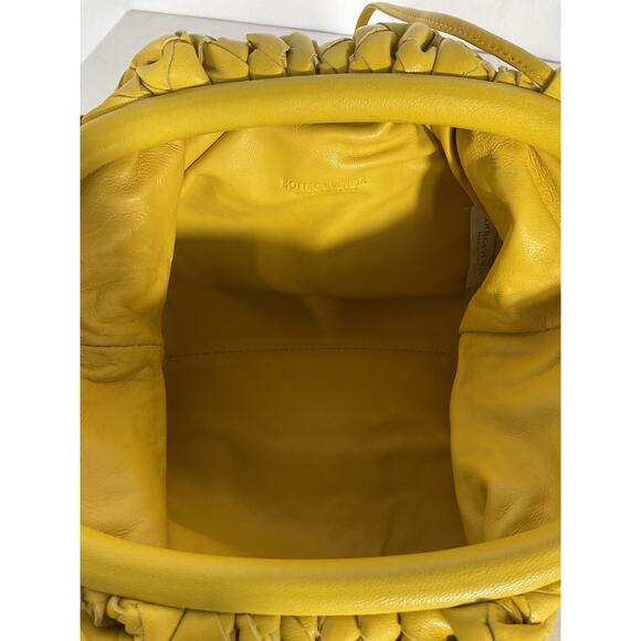 Bottega Veneta Mini Leather Gold Leather Woven Pouch Clutch Crossbody Bag - Picture 4 of 5